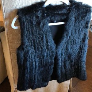 Quinn fur vest EUC small black